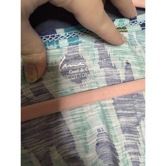 Lane Bryant Cool and Casual Slubbed Cotton Women's Size 22/24 Mixed Blue Ocean - Picture 4 of 6